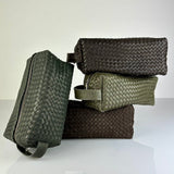 The Braided Travel Pouch VOYAGER by LABEL17 is made of supple Nappa Leather and lined on the inside with Cordura Nylon.