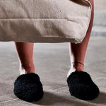 Mules Shearling in Anthracite by LABEL17, Comfortable Slipper handmade out of supper lambskin