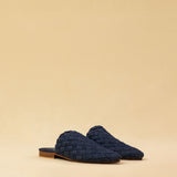 The Braided Mule COCO in Denim by LABEL17 blends artisanal craftsmanship with effortless elegance. Carefully hand-braided from premium washed cotton denim, it adds a unique texture to any look. The fine leather sole with a 1.5cm heel ensures comfort and a refined silhouette. Handmade in Morocco.