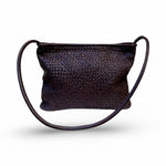 LABEL17 Clutch Bag New York, Darkbrown, Highlight worked as one piece, hand-braided in Morocco, Swiss Design