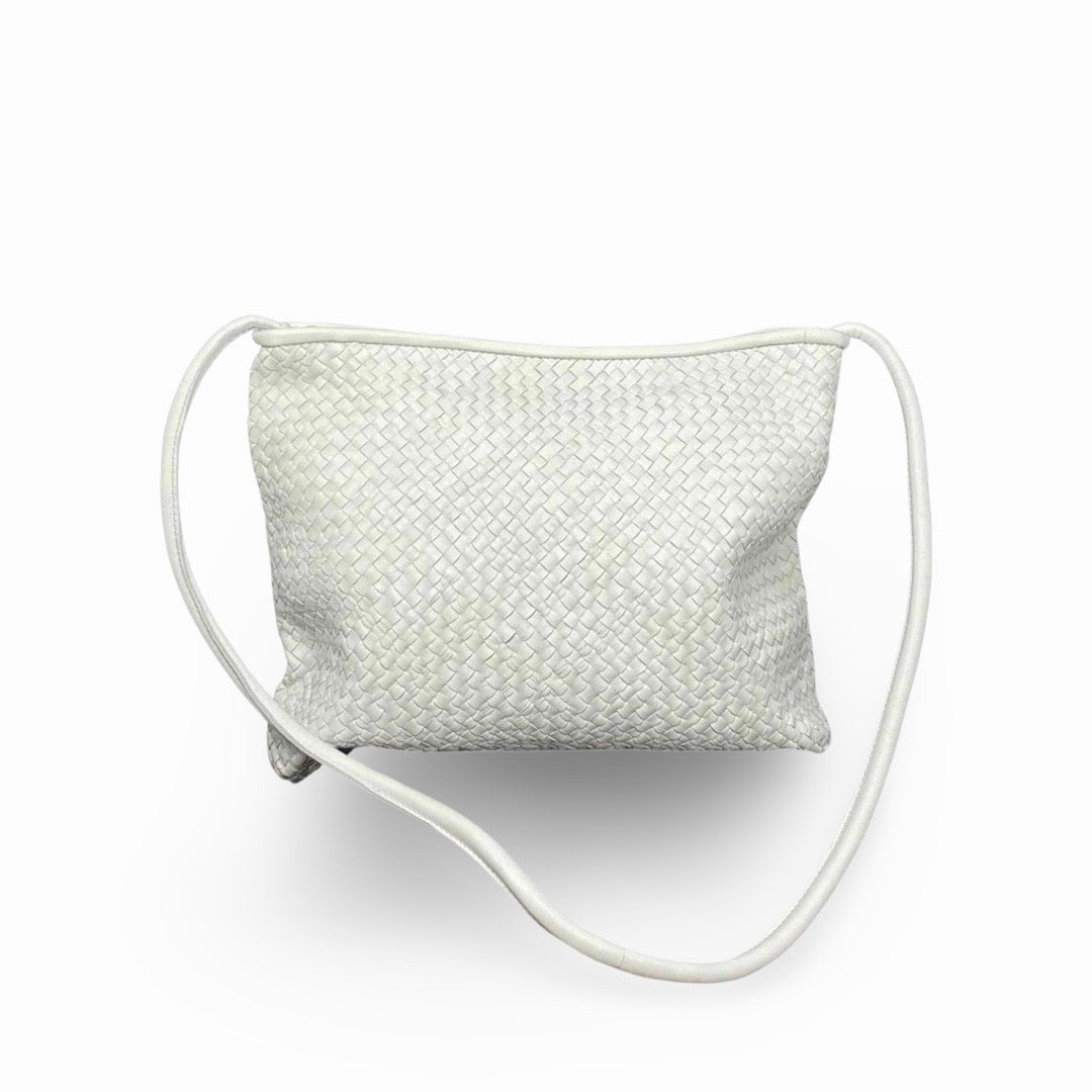 LABEL17 Clutch Bag New York, White, Highlight worked as one piece, hand-braided in Morocco, Swiss Design