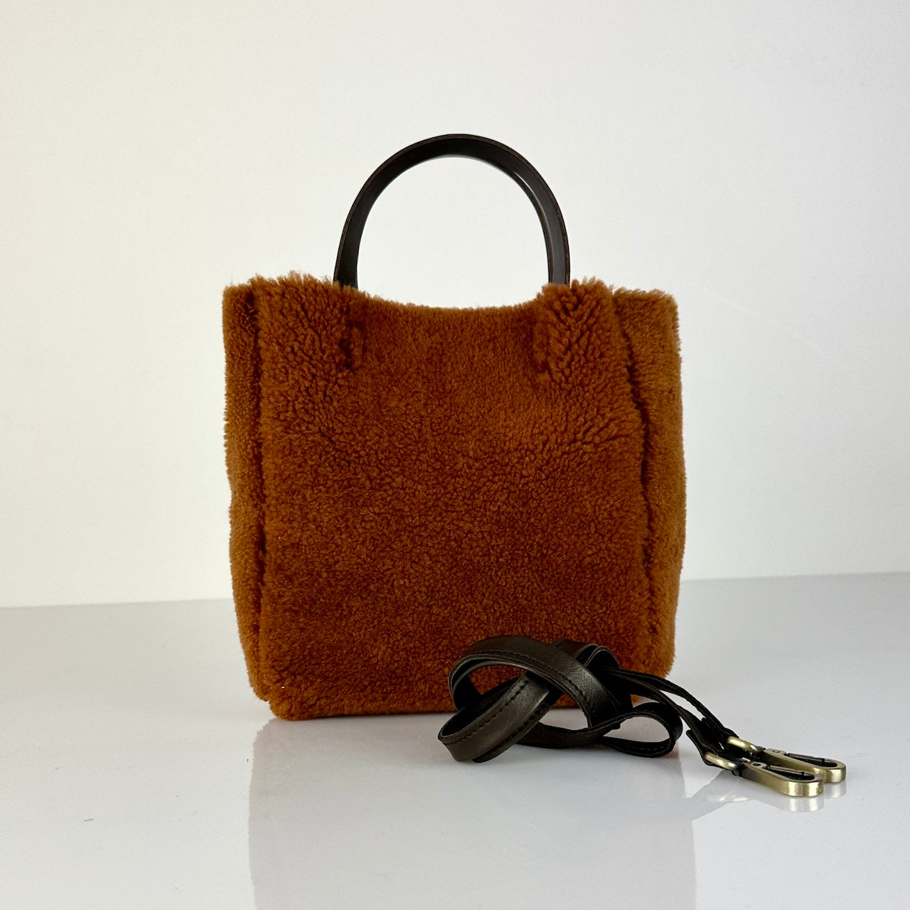 Crossbody Bag Shearling Reversible Mini by LABEL17 in Cubano, Made in Switzerland