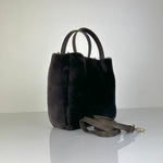 Crossbody Bag Shearling Reversible ANDREA by LABEL17 in Darkbrown, Made in Switzerland