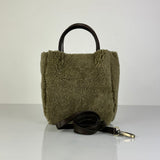 Crossbody Bag Shearling Reversible ANDREA by LABEL17 in Winter Moss, Made in Switzerland