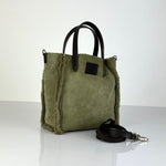 Crossbody Bag Shearling Reversible ANDREA by LABEL17 in Winter Moss, Made in Switzerland