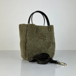 Crossbody Bag Shearling Reversible ANDREA by LABEL17 in Winter Moss, Made in Switzerland