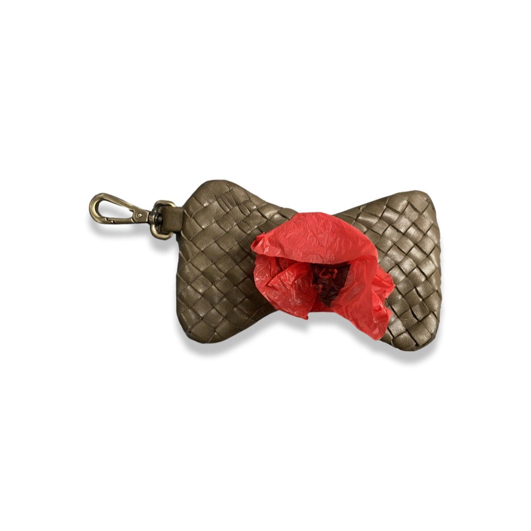 LABEL17 presents the Dog Lover Tresse Bag, Olive. Hand braided in Morocco