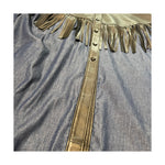 Long Denim Coat WESTERN with Shoulder Fringes from LABEL17, Made in Morocco