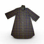 Long Wool Coat CASY in Checkered, handmade by LABEL17 in Morocco