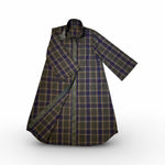 Long Wool Coat CASY in Checkered, handmade by LABEL17 in Morocco