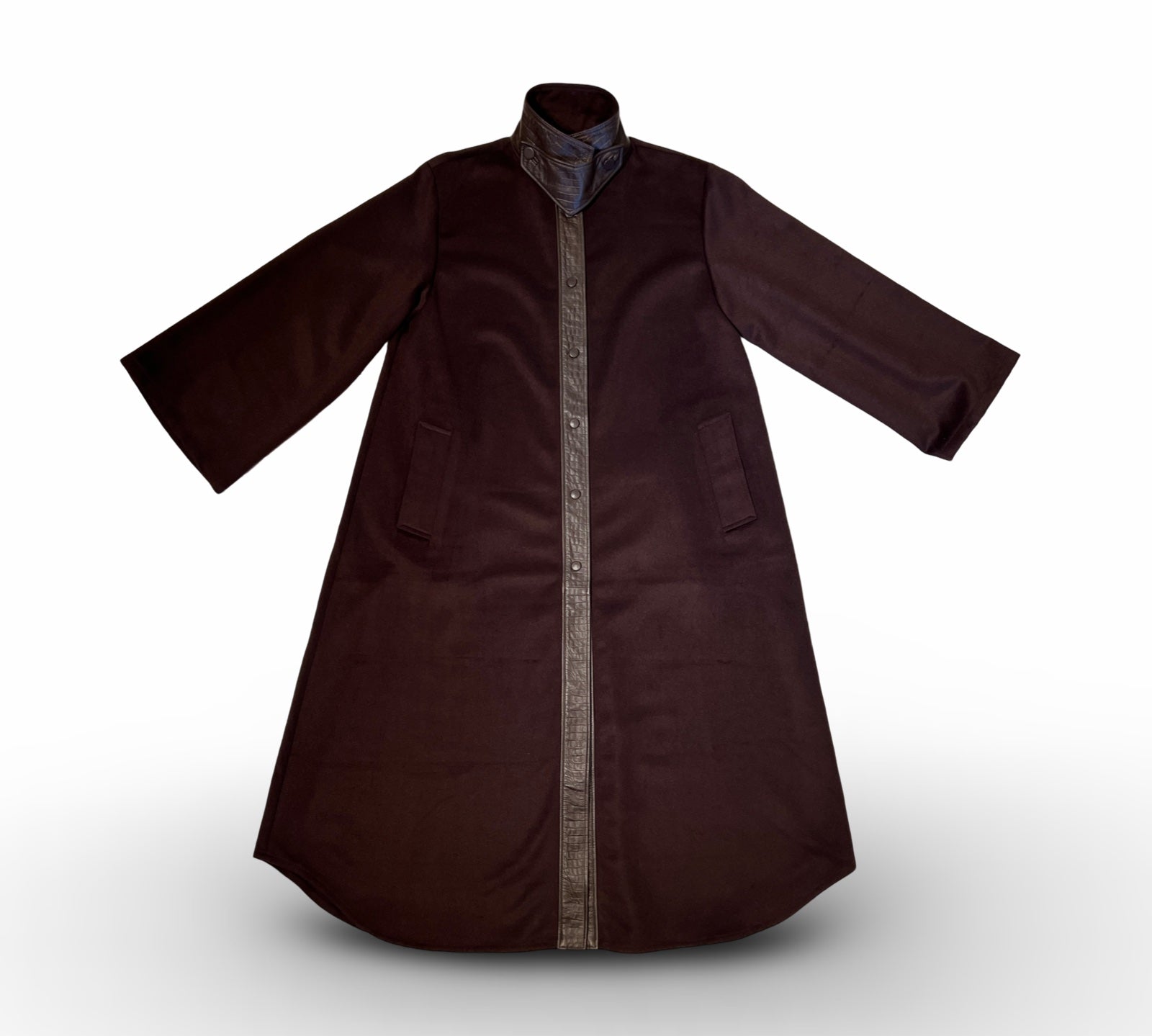 Long Wool Coat CASY in Darkbrown, handmade by LABEL17 in Morocco