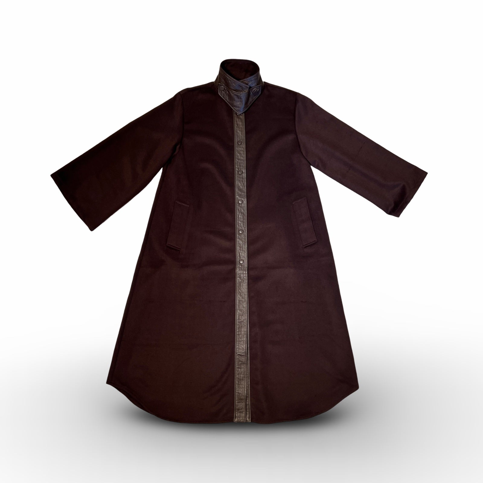 Long Wool Coat CASY in Darkbrown, handmade by LABEL17 in Morocco