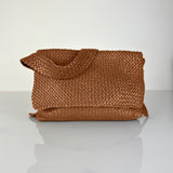 LABEL17's Shoulder Bag AMINA in Caramel Brown, handmade in Morocco, designed in Switzerland