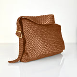 LABEL17's Shoulder Bag AMINA in Caramel Brown, handmade in Morocco, designed in Switzerland