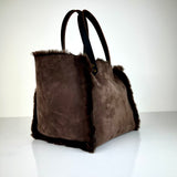 Shoulder Bag Shearling Reversible ORIGINAL | Darkbrown