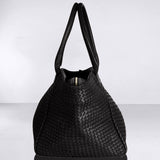 Shoulder Bag ORIGINAL in Black from LABEL17: the standard for lightweight bags made from supple hand-woven leather. Handmade in Morocco.