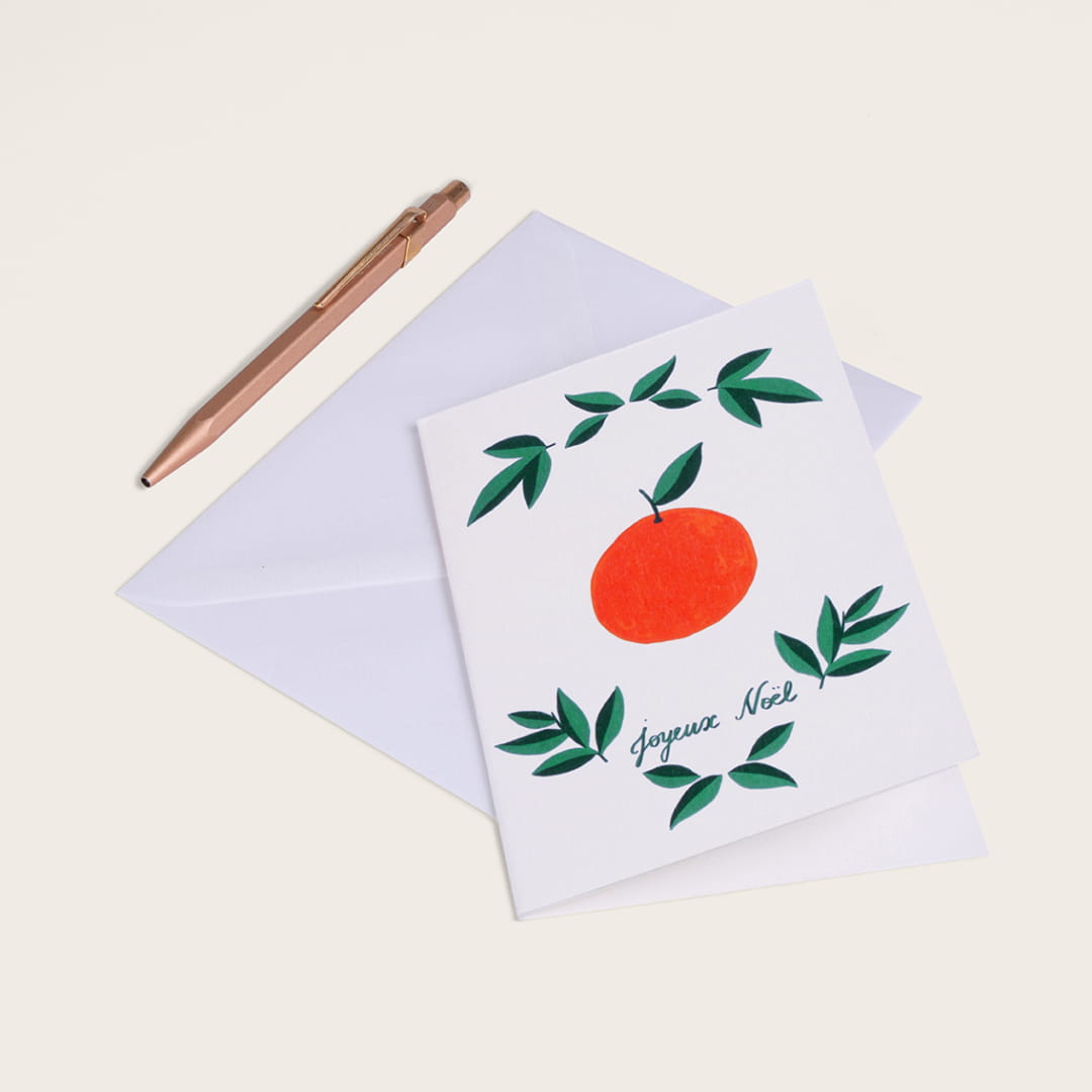 Joyeux Noel Orange Card by Season Paper at LABEL17, produced in France