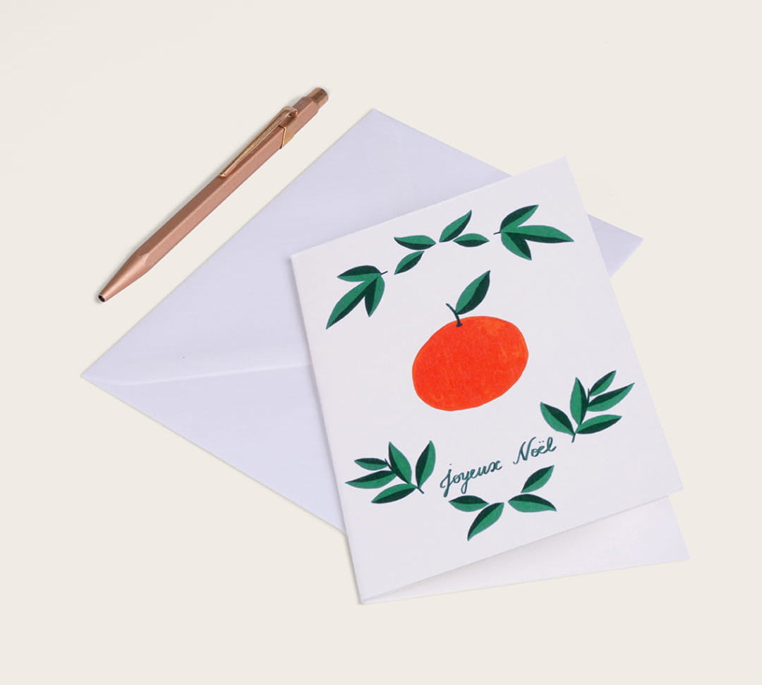 Joyeux Noel Orange Card by Season Paper at LABEL17, produced in France