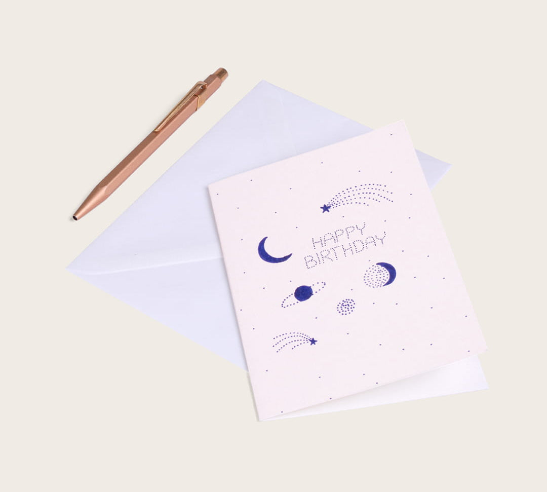 Happy Birthday Moon and Stars Card by Season Paper at LABEL17, produced in France